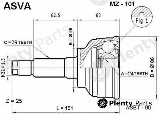  ASVA part MZ-101 (MZ101) Replacement part