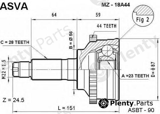  ASVA part MZ-18A44 (MZ18A44) Joint Kit, drive shaft