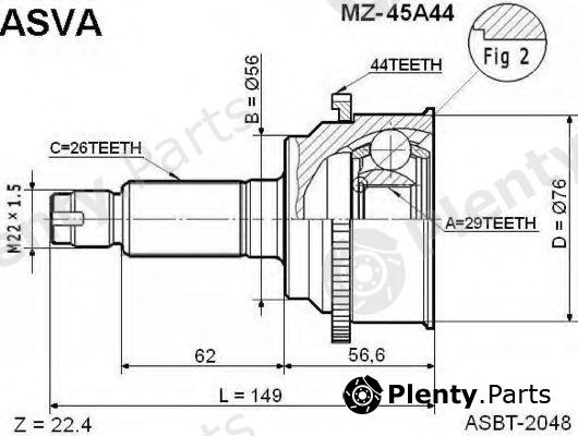  ASVA part MZ45A44 Joint Kit, drive shaft