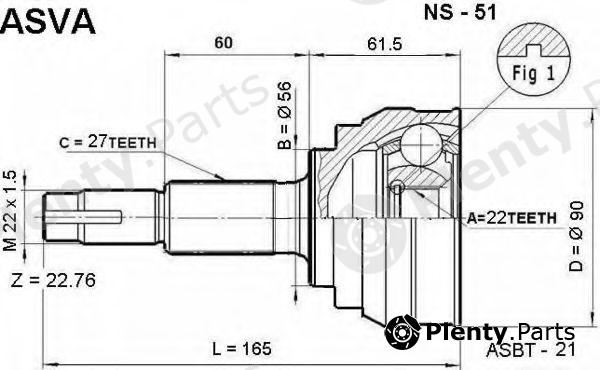  ASVA part NS51 Joint Kit, drive shaft