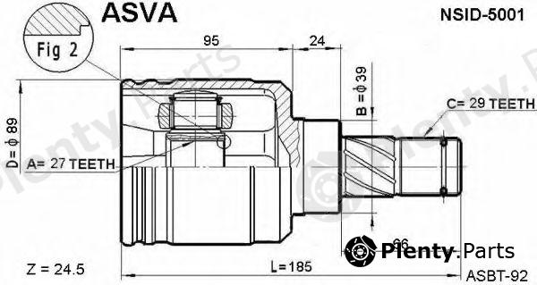  ASVA part NSID5001 Joint Kit, drive shaft