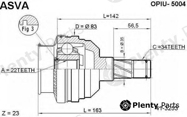  ASVA part OPIU-5004 (OPIU5004) Joint Kit, drive shaft