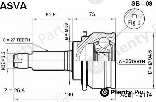  ASVA part SB09 Joint Kit, drive shaft