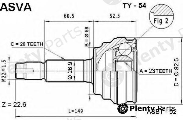  ASVA part TY-54 (TY54) Joint Kit, drive shaft