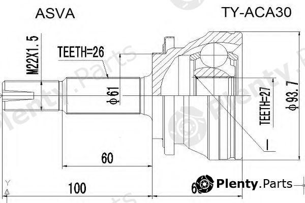  ASVA part TYACA30 Joint Kit, drive shaft
