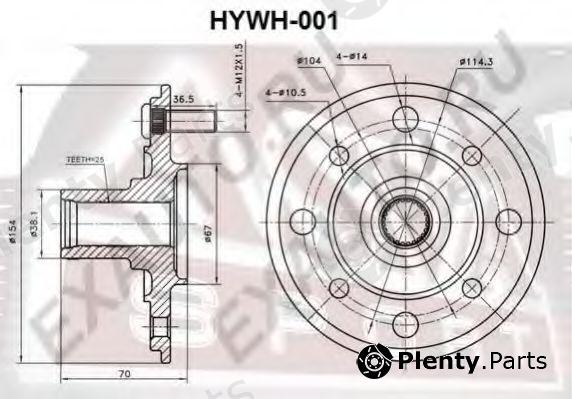  ASVA part HYWH-001 (HYWH001) Wheel Hub