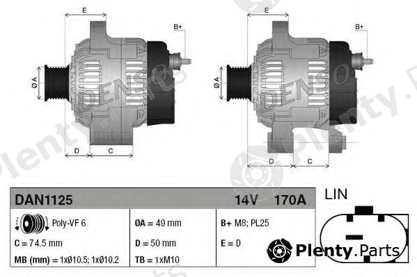  DENSO part DAN1125 Alternator