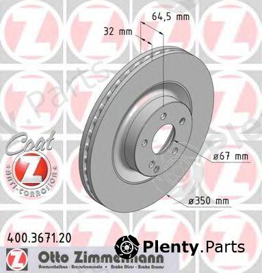  ZIMMERMANN part 400.3671.20 (400367120) Brake Disc