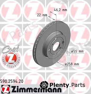  ZIMMERMANN part 590.2594.20 (590259420) Brake Disc