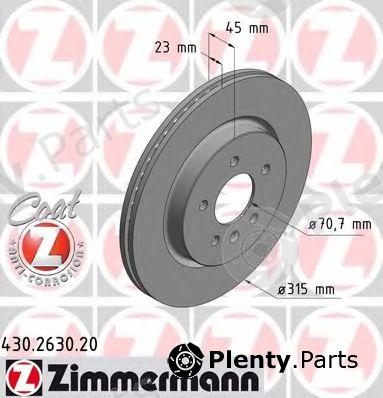  ZIMMERMANN part 430.2630.20 (430263020) Brake Disc