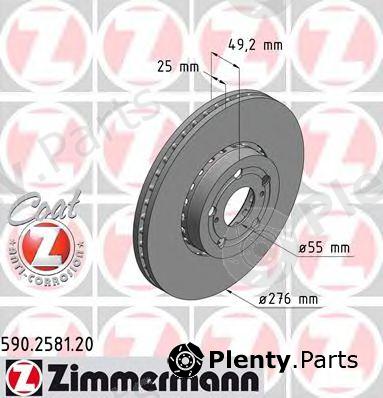  ZIMMERMANN part 590.2581.20 (590258120) Brake Disc