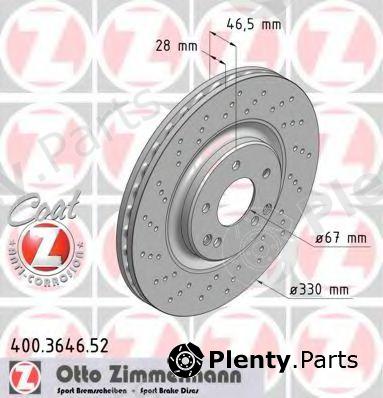  ZIMMERMANN part 400.3646.52 (400364652) Brake Disc