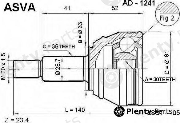  ASVA part AD-1241 (AD1241) Joint Kit, drive shaft