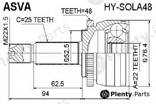  ASVA part HYSOLA48 Joint Kit, drive shaft