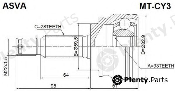  ASVA part MT-CY3 (MTCY3) Joint Kit, drive shaft