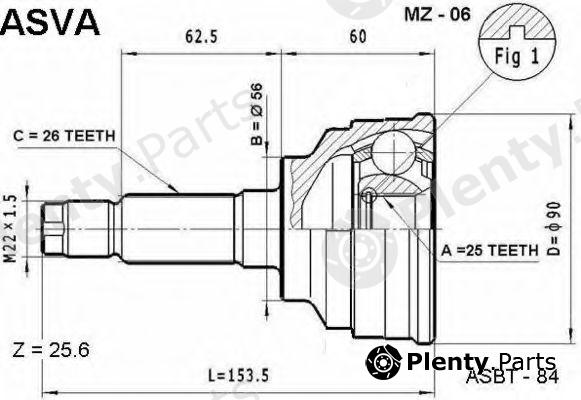  ASVA part MZ06 Joint Kit, drive shaft