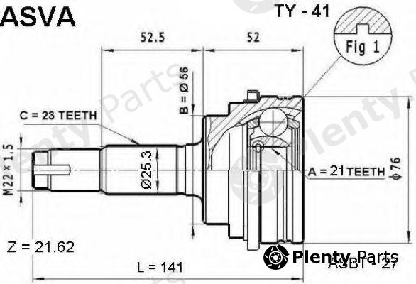  ASVA part TY41 Joint Kit, drive shaft