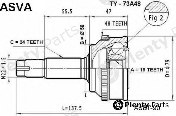  ASVA part TY-73A48 (TY73A48) Joint Kit, drive shaft