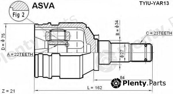  ASVA part TYIUYAR13 Joint Kit, drive shaft