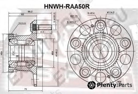  ASVA part HNWH-RAA50R (HNWHRAA50R) Wheel Bearing Kit