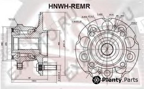  ASVA part HNWHREMR Wheel Bearing Kit