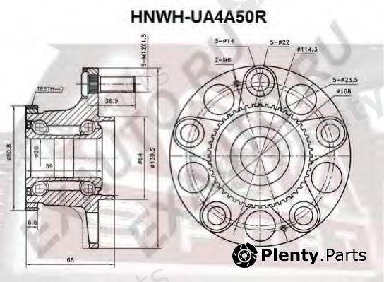  ASVA part HNWH-UA4A50R (HNWHUA4A50R) Wheel Bearing Kit