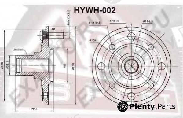  ASVA part HYWH-002 (HYWH002) Wheel Hub