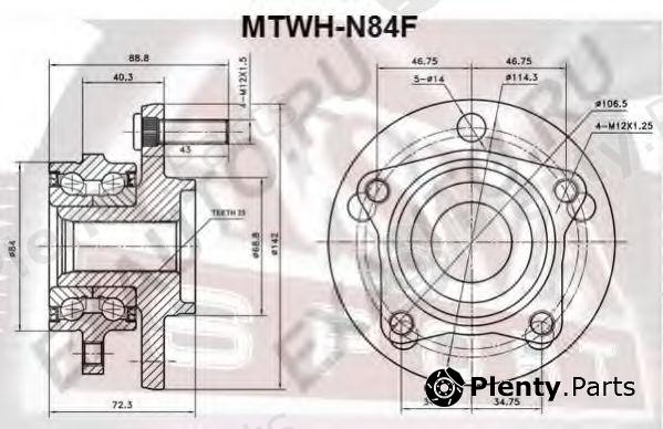  ASVA part MTWH-N84F (MTWHN84F) Wheel Bearing Kit
