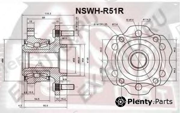  ASVA part NSWH-R51R (NSWHR51R) Wheel Hub
