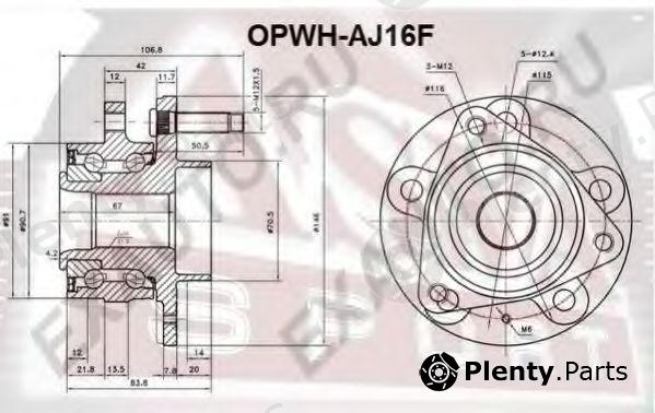  ASVA part OPWHAJ16F Wheel Bearing Kit