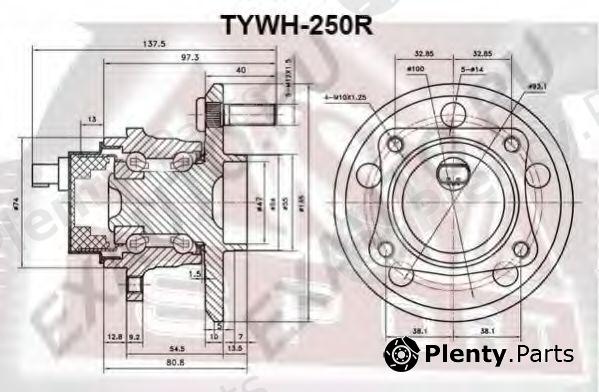  ASVA part TYWH250R Wheel Bearing Kit