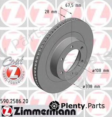  ZIMMERMANN part 590.2586.20 (590258620) Brake Disc