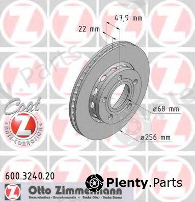  ZIMMERMANN part 600.3240.20 (600324020) Brake Disc