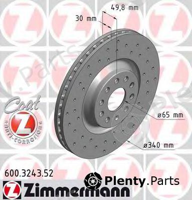  ZIMMERMANN part 600.3243.52 (600324352) Brake Disc
