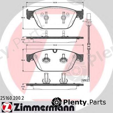 ZIMMERMANN part 25160.200.2 (251602002) Brake Pad Set, disc brake