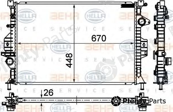  BEHR part 8MK376787-121 (8MK376787121) Radiator, engine cooling