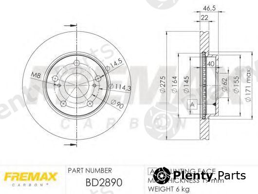  FREMAX part BD-2890 (BD2890) Brake Disc