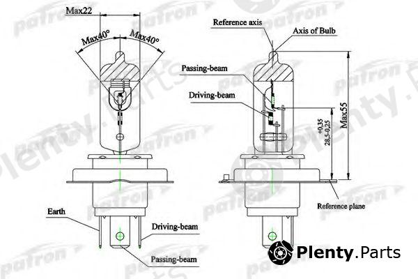  PATRON part PLH4-100/90 (PLH410090) Bulb, spotlight; Bulb, headlight; Bulb, fog light; Bulb, headlight; Bulb, spotlight; Bulb, fog light