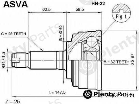  ASVA part HN-22 (HN22) Joint Kit, drive shaft