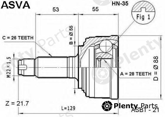  ASVA part HN-35 (HN35) Joint Kit, drive shaft