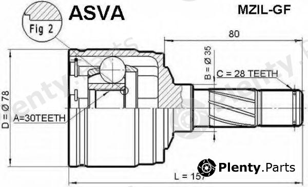  ASVA part MZILGF Joint Kit, drive shaft