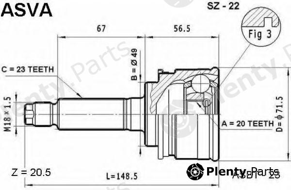  ASVA part SZ22 Joint Kit, drive shaft