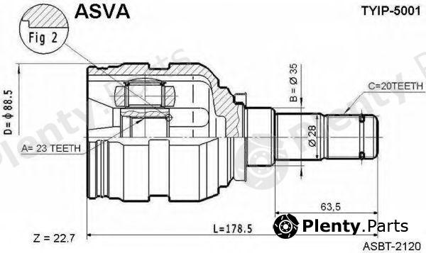  ASVA part TYIP-5001 (TYIP5001) Joint Kit, drive shaft
