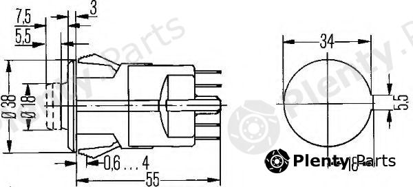  HELLA part 6HF002372-051 (6HF002372051) Hazard Light Switch