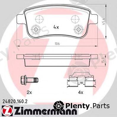  ZIMMERMANN part 24820.160.2 (248201602) Brake Pad Set, disc brake