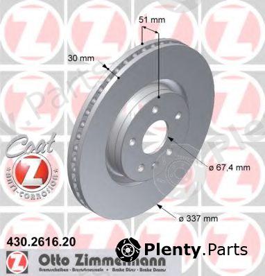 ZIMMERMANN part 430.2616.20 (430261620) Brake Disc