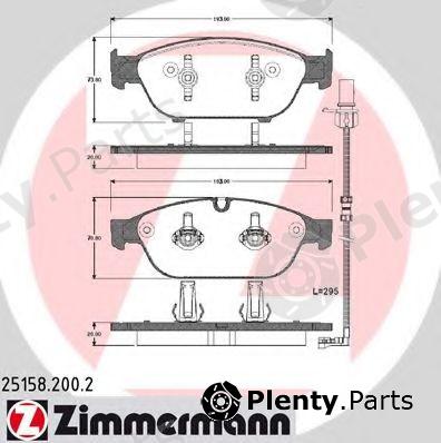  ZIMMERMANN part 25158.200.2 (251582002) Brake Pad Set, disc brake