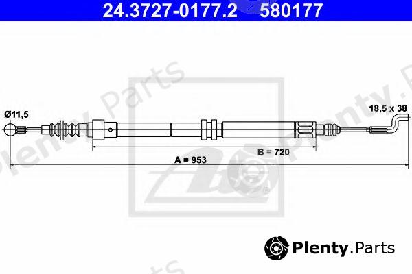  ATE part 24.3727-0177.2 (24372701772) Cable, parking brake