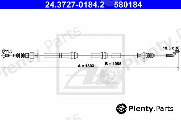  ATE part 24.3727-0184.2 (24372701842) Cable, parking brake