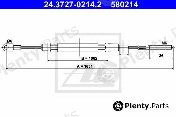 ATE part 24.3727-0214.2 (24372702142) Cable, parking brake